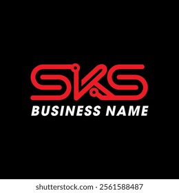 Logo with SKS letters, themed technology, manufacturing, CNC or other types of business
