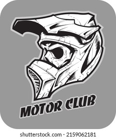 logo Skull in motorcycle helmet 