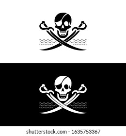 logo skull and sword, icon pirate
