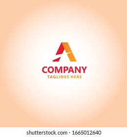 A Logo Slash Company Flat Triangle Design Vector Illustration