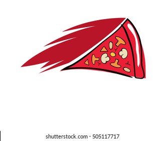 Logo slice of pizza on a white background, Vector illustration