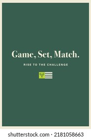 logo slogan graphic. game, set, match summer SS23 tennis crest sport 