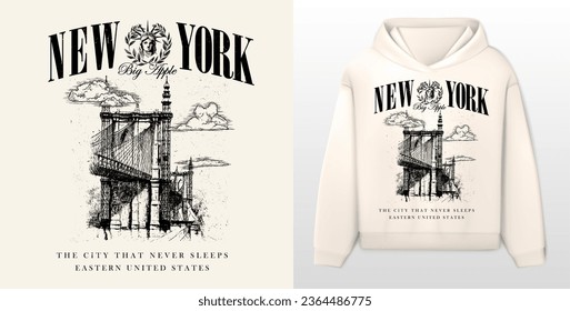 logo slogan graphic, urban new york  sketch and laurel with face Statue of Liberty. victorian design of new york city usa. united of state