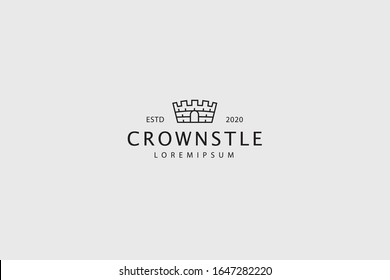 the logo of a small castle. illustration of castle image with lines. vector line icon template