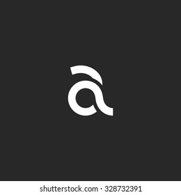 A logo small first letter, line mark template icon, black and white mockup design element for website emblem or business card