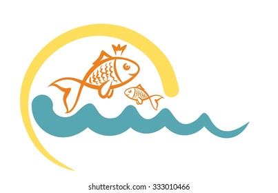 Logo a small fish in the sea.