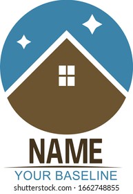Logo for small hotel or camping with blue and brown colors
