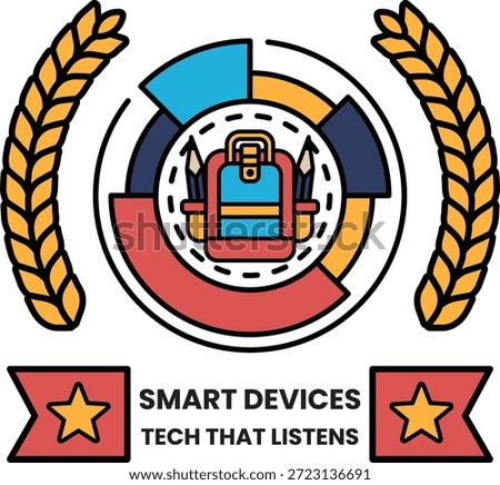 A logo for smart devices that is colorful and has a star. The logo is designed to be eye-catching and memorable