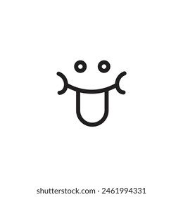 Logo smile emoticon cute design minimalist with blank background