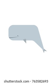 logo of a smiling blue whale with darker fins.