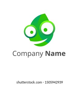Logo of a smiling lizard. Simple vector design, symbol, icon for your business.