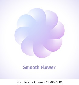 Logo of smooth colored flower with transparent petals