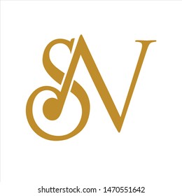 logo sn luxury letter gold design 