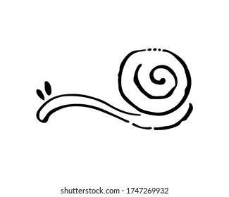 Logo-Schneckenvektor. Symbol für die Schneckenlinie, Umrandungszeichen, auf Weiß isoliertes lineares Piktogramm. Wildtierzoo, Druck, Dekorelement, Logo.