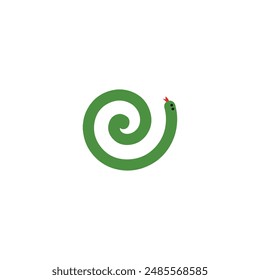 Logo snake swirl cartoon cute with blank background