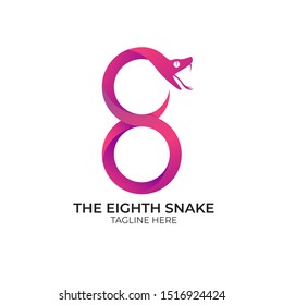 Logo With A Snake Symbol And The Number Eight