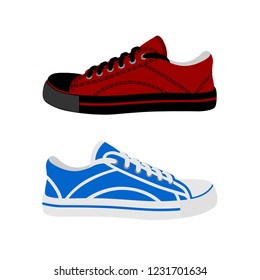 The logo of the sneaker in the vector.Sneakers vector EPS 10.Sports summer sneakers in vector on a white background.