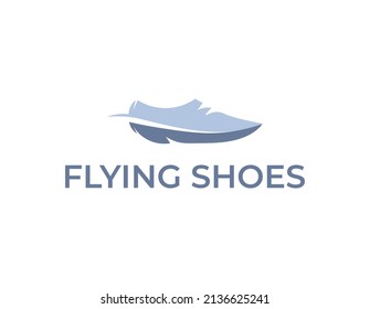 logo. sneakers or feather. light shoes. shop. icon. emblem. vector illustration. run. sport
