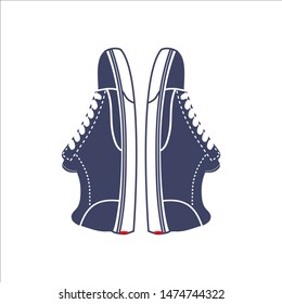Logo sneakers on a white background. Blue sneakers for sport. Active life. 