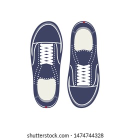 Logo sneakers on a white background. Blue sneakers for sport. Active life. 