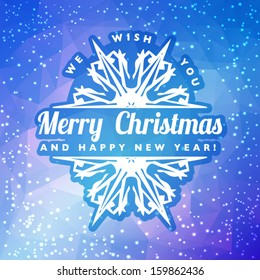 logo snowflake christmas christmas and new year agreement associate identity sign with calligraphic and typographic part on polygon scene logo snowflake christmas laughing classical holiday traditiona