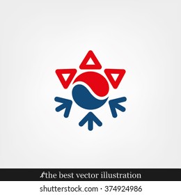 logo snowflake sun , Heating and cooling systems