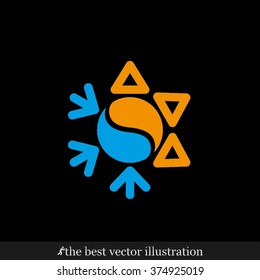 logo snowflake sun , Heating and cooling systems