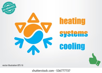 logo snowflake sun , Heating and cooling systems