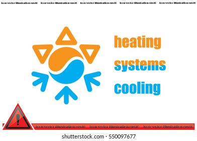 logo snowflake sun. Heating and cooling systems.