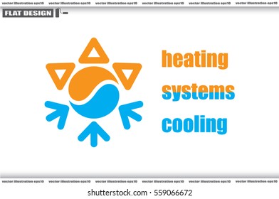 logo snowflake sun. Heating and cooling systems. 