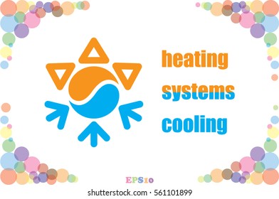 logo snowflake sun. Heating and cooling systems