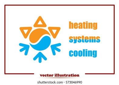 logo snowflake sun. Heating and cooling systems.