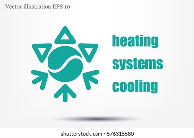 logo snowflake sun. Heating and cooling systems 