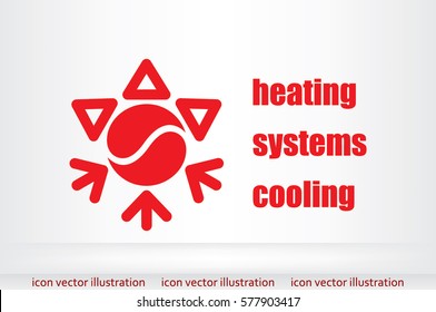 Logo Snowflake Sun. Heating And Cooling Systems 