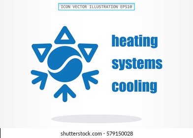 logo snowflake sun. Heating and cooling systems 