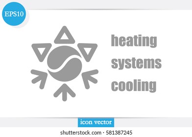 logo snowflake sun. Heating and cooling systems 