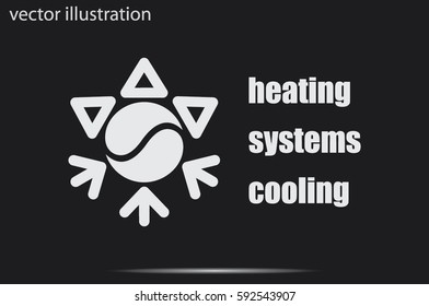 logo snowflake sun. Heating and cooling systems.