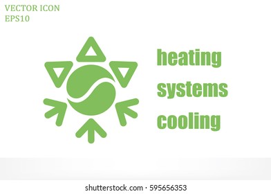 logo snowflake sun. Heating and cooling systems 