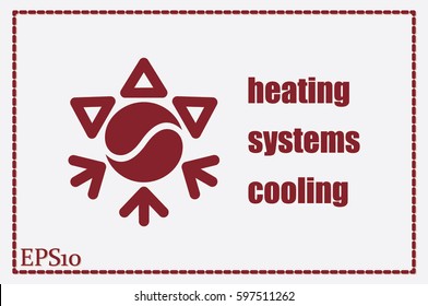 logo snowflake sun. Heating and cooling systems.