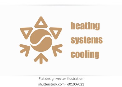 logo snowflake sun. Heating and cooling systems.
