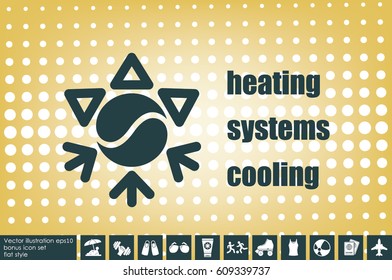 logo snowflake sun. Heating and cooling systems.