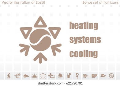 logo snowflake sun. Heating and cooling systems.