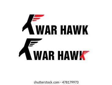 Logo Soaring Hawk War Stylized Font Stock Vector (Royalty Free ...