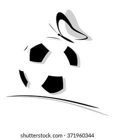 Logo soccer ball with butterfly