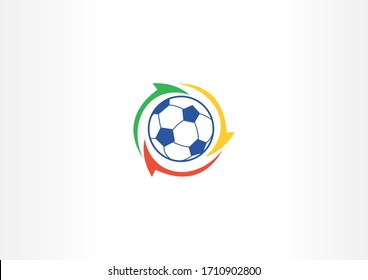 logo of soccer ball design concept