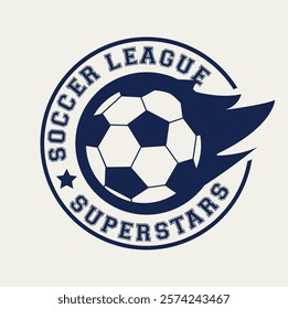 logo with soccer ball laurel,insignia