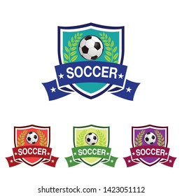 logo soccer emblem modern vector