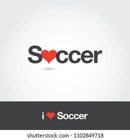 Logo soccer with heart. Editable vector logo design. 