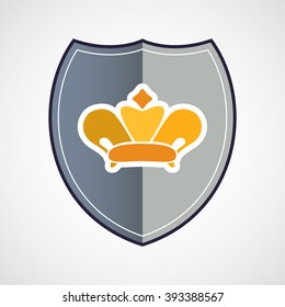 logo sofa or chair in the shape of a crown on the shield