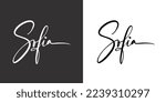 Logo Sofia name lettering calligraphy modern typography and print